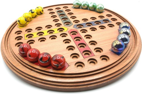 Ludo traditional round - , wooden