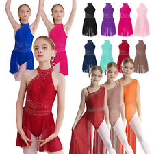 UK Girls Lyrical Contemporary Modern Dance Costumes Ballet Leotard Dresses