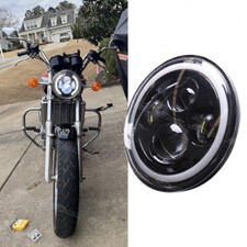 Black 7" Motorcycle LED