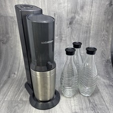 SodaStream Crystal Sparkling Water Maker + 3 Glass Bottles Carafes + Gas Tested