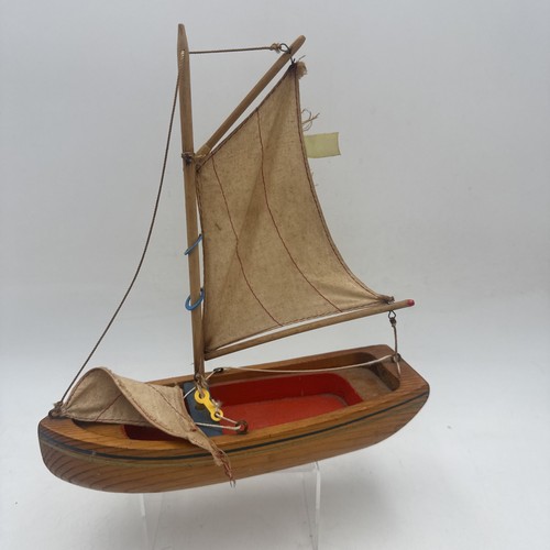 Vtg lego wooden toy sailboat - wooden,