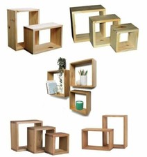 WOODEN WALL FLOATING CUBE BOX