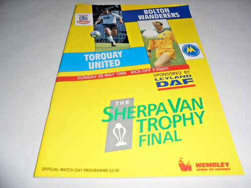 Bolton torquay utd 1989 - bolton, v