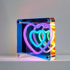 Neon Heart Glow Mirror Light