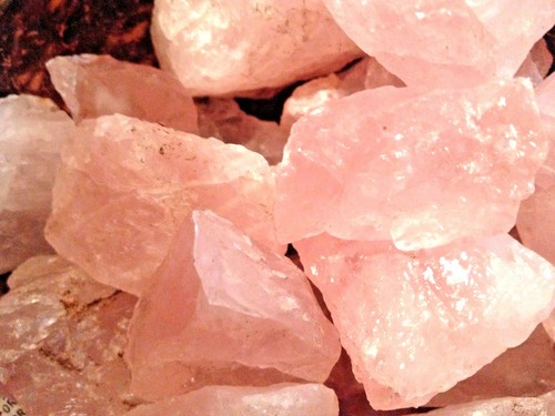 Gem rough rose - quartz, mineral
