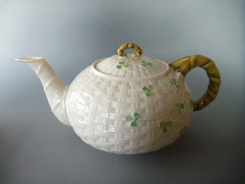Belleek tea pot basket - pot,