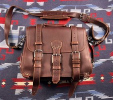 SADDLEBACK Brown LEATHER Shoulder Bag Flight Travel Carry On Messenger Pack Sz M