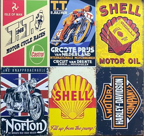 Motorbike car metal signs - motorbike, oil