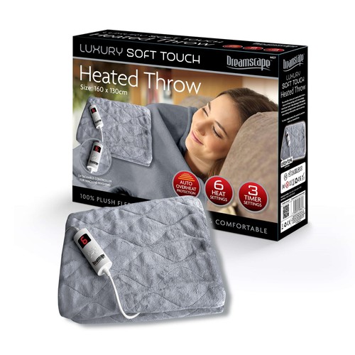 Luxury soft touch heated throw