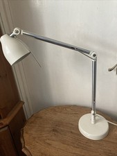 IKEA Tral Industrial Anglepoise Work/ Spot/ Desk Lamp White/Chrome- Good Cond