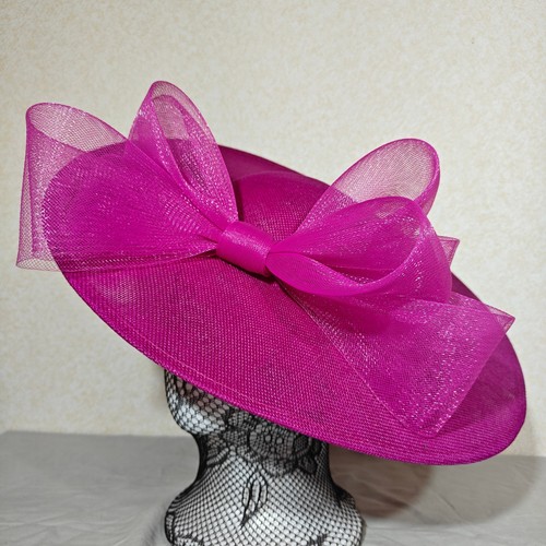 Dark pink large fascinator - dark,