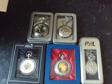 5 pocket watches only opened to photograph quartz no battery lot five