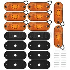 8x Led Amber Side Marker Light 12v Indicator Lamp Trailer Truck Lorry Reflector