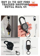 Heavy-Duty Retractable Key Chain Pull Key Ring Recoil Badge Holder Wire Rope