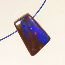 5.5c AUSTRALIAN BOULDER OPAL TIGER TAIL STERLING SILVER NECKLACE OCA18672