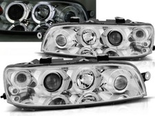 Headlights for Fiat Punto 2 1999 2000 2001 2002 2003 VR-1256 Angel Eyes Chrome