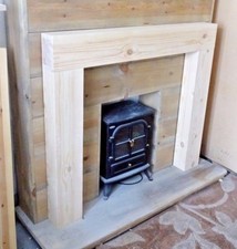 PINE CHUNKY FIRE SURROUND MANTLE FIREPLACE free postage