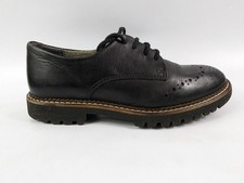 Clarks Black Leather Brogue Lace Up Shoes UK 3