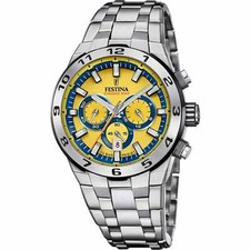 Festina F20670/4 Men's Yellow Chrono Bike Steel Bracelet Watch