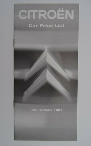 Citroen price list 1997 - citroen,