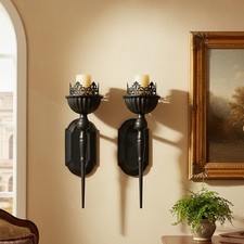 2X Vintage Black Iron Wall