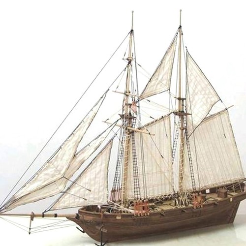 Wooden sailboat - (as, shown)