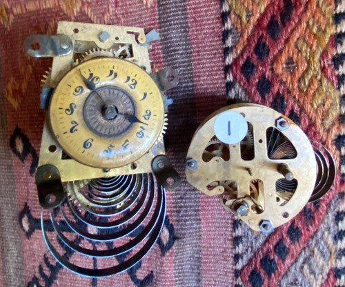 Pair antique clock - antique, movements