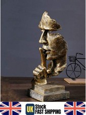 Gold Silence Face Statue