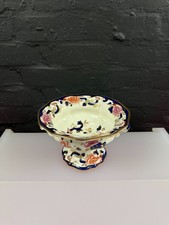 Masons Mandalay Blue Footed Fruit Serving Bowl / Dish 23.5 cm Wide 14.5 cm High