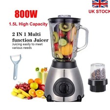 1.5L Glass Jug Blender Food Processor Smoothie Maker Juicer Coffee Spice Grinder