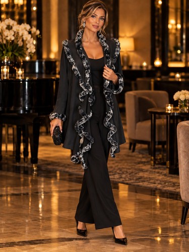 Joseph ribkoff black faux fur - ribkoff,