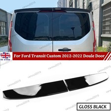 FOR FORD TRANSIT CUSTOM GLOSS BLACK REAR TWIN BARN DOOR ROOF SPOILER 2012-2022