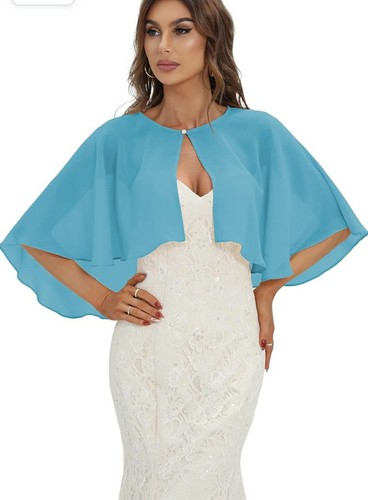 Women evening blue cape - blue,