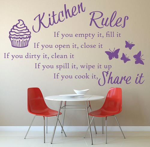 Kitchen rules quote vinyl - kitchen,