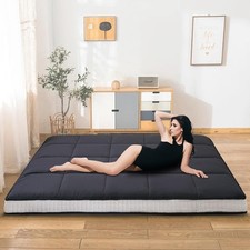 10cm Thick Floor Futon Mattress Double Roll Up Bed Tatami Guest Mattres