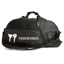 Taekwondo Sparring Kit Bag – Large Black Nylon Gear Carrier for Adults & Juniors