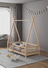 Pine Wood House Toddler Bed