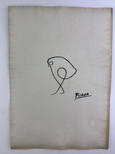 Pablo Picasso COA Art Painting Original Drawing Vintage Paper Signed