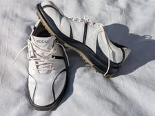 Ecco White Golf Shoes Spiked