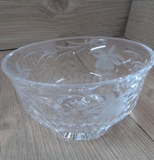 Royal Brierley Crystal Fuchsia Cut Bowl 15cm 6 Inch Diameter Ideal Sweet Bowl