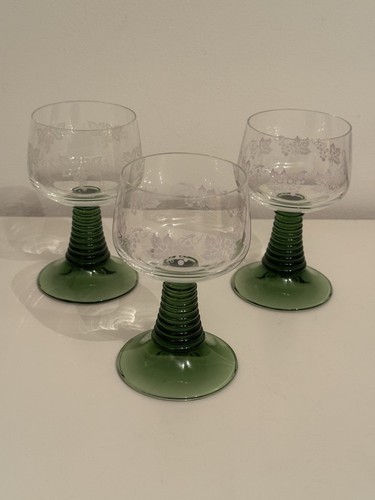 Vintage green stem - goblet, wine