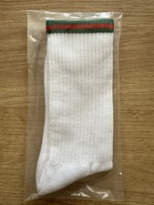 White Gucci web striped inspired Sports Crew Socks Brand New UK size 6-9
