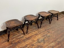 Set of 4 low pub bar stools in