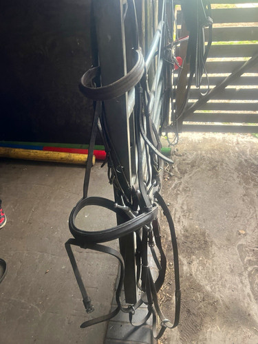 Black leather snaffle - snaffle, bridle