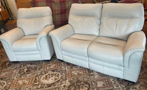 White leather suite - white, parker