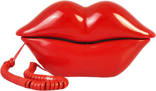 Red mouth telephone wired - mouth,