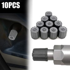 10x TPMS Dust Caps Grey Plastic Tyre Pressure Sensor Valve Caps Car Accessories