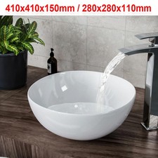 Small Large Round Counter Top Basin White Cloakroom Bathroom Wash Sink