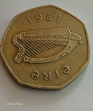 An Irish 1981 50 P Coin - Out