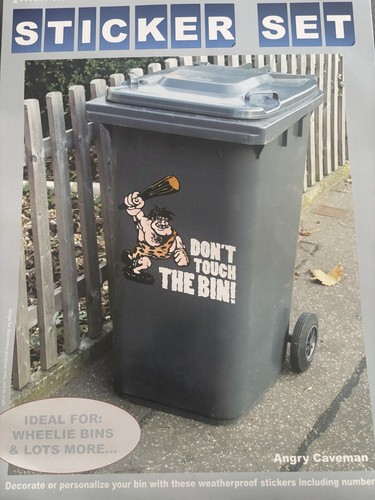 Angry caveman bin sticker - caveman, set